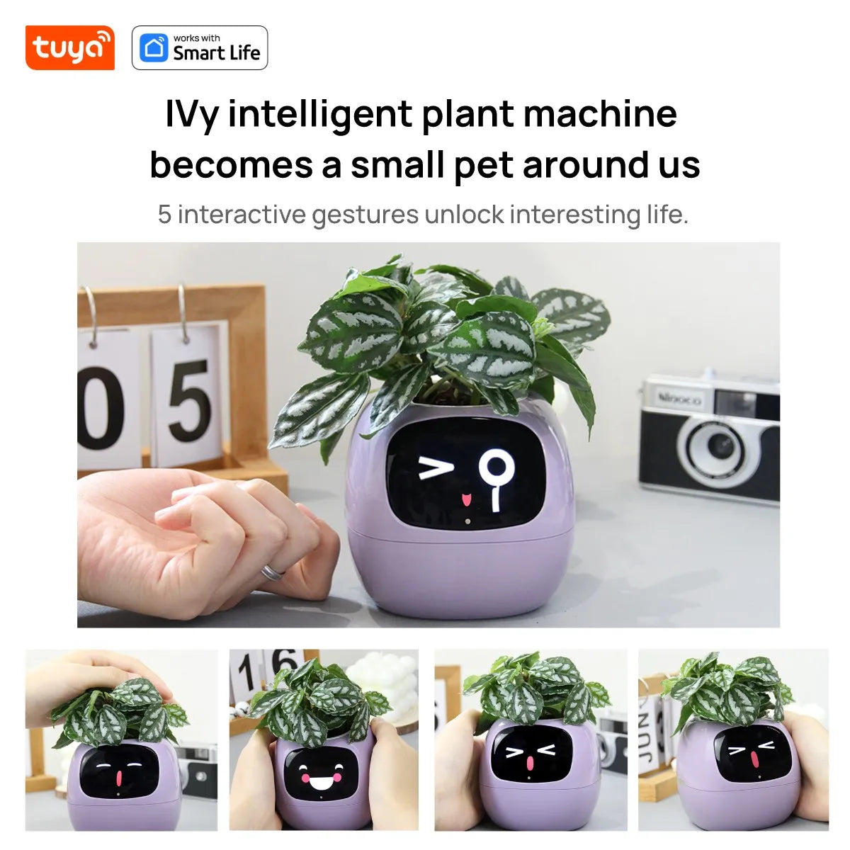 Modern AI smart planter for easy plant care