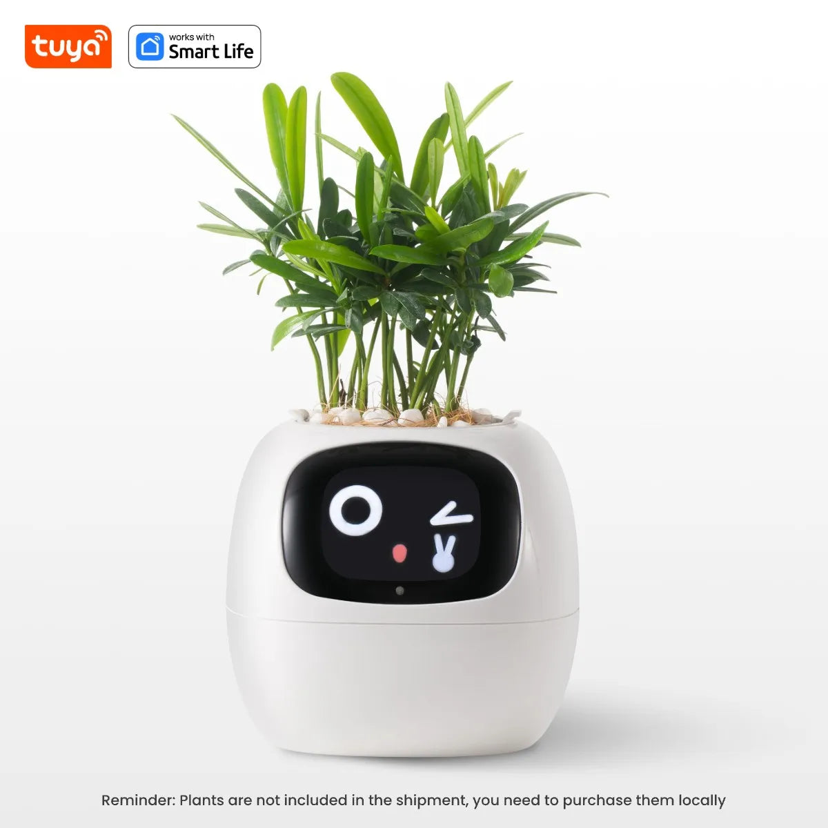 Tuya Smart Life Planter,Endless Fun over 49 Rich Expressions,7 Smart Sensors,Ai Chips Make Raising Plants Easy and Fun